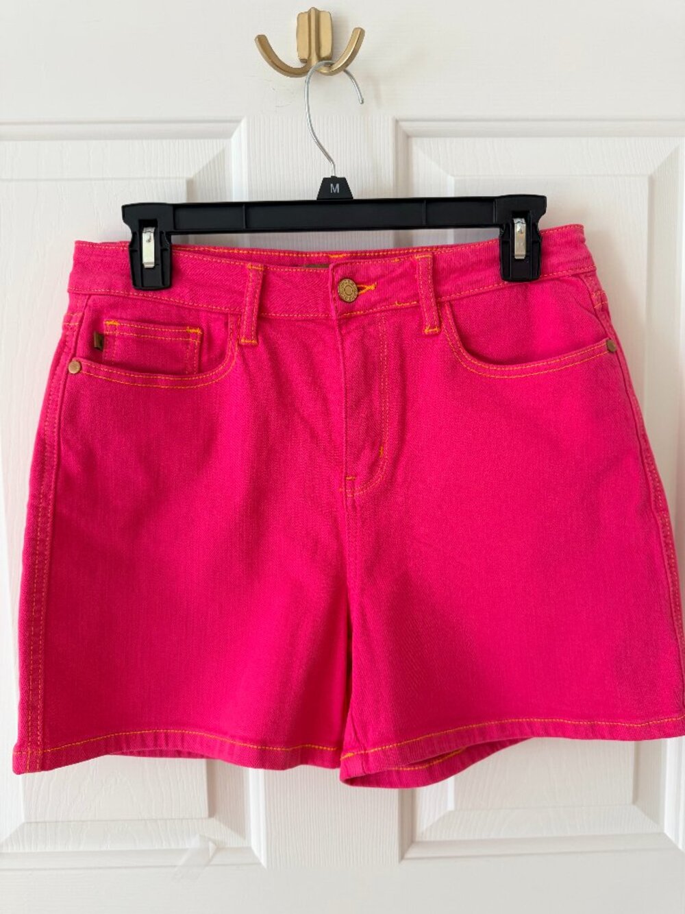 Judy Blue Hot Pink Garment Dyed High Rise Denim Shorts Large
